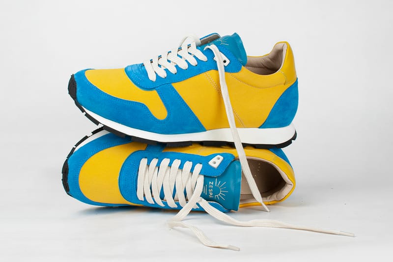 Blue and yellow clearance sneakers