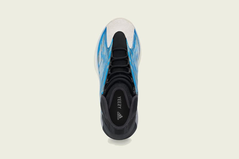 yeezy qntm frozen blue on feet