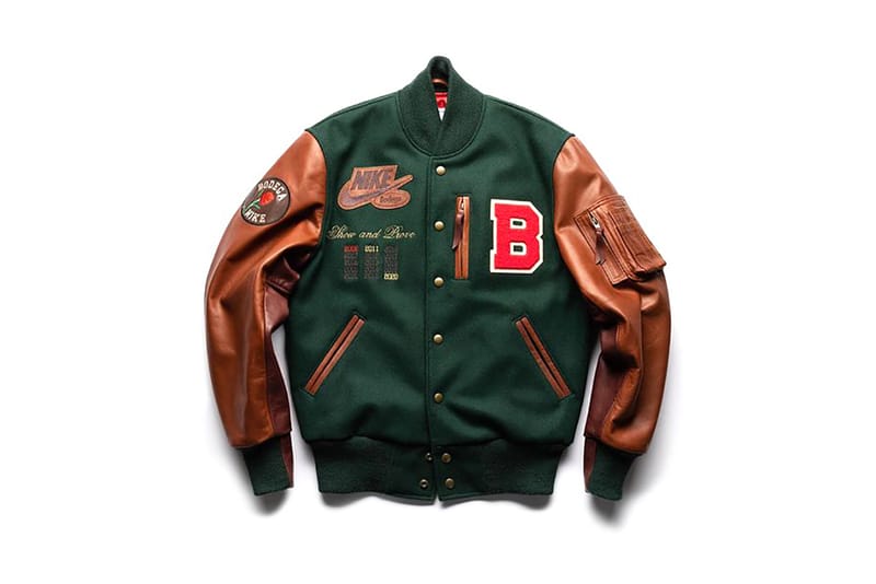 Bodega Nike Letterman Jacket Green Brown Raffle Info Hypebeast