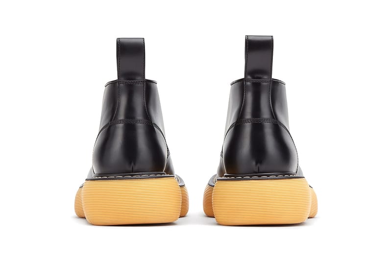 美品 BOTTEGA VENETA THE BOUNCE 厚底ブーツ 25cm Bottega Veneta Bounce Boots in Black | LN-CC