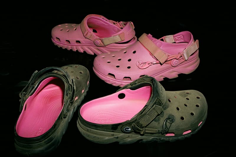 black and pink post malone crocs