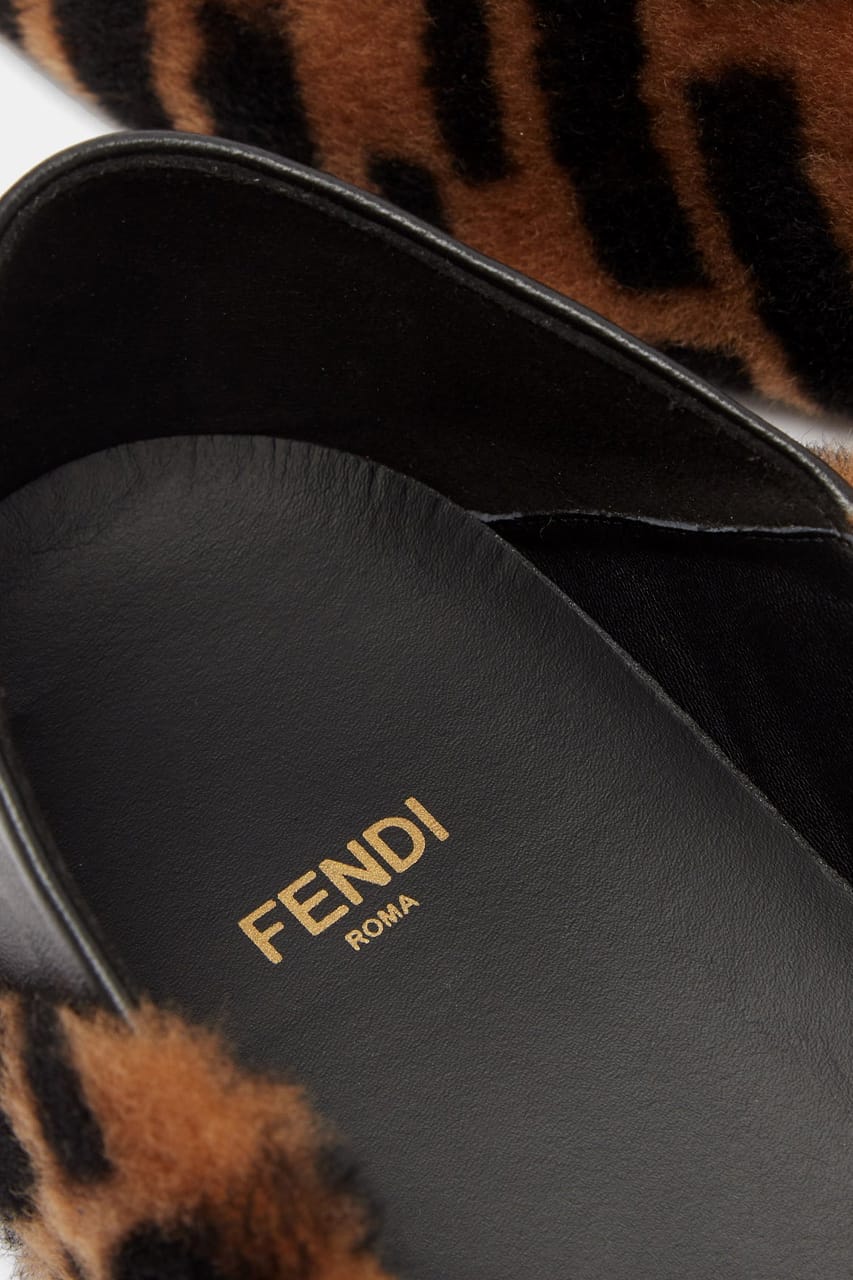 Fendi FF-Logo Shearling Slippers FW20 Release | HYPEBEAST
