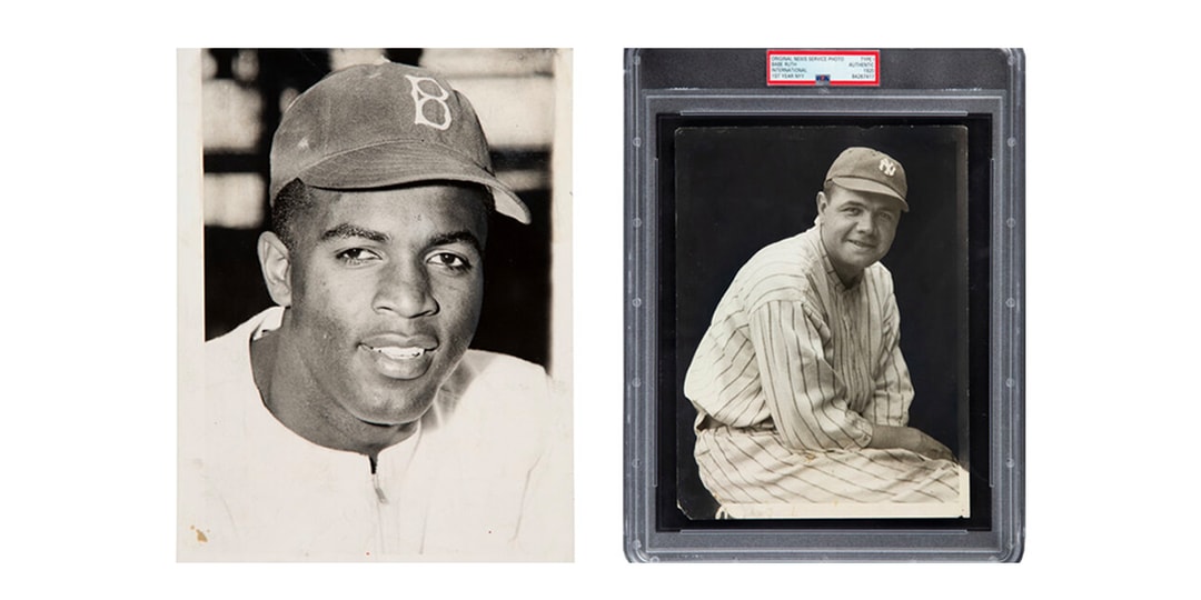 Фотографии Джеки Робинсона и Бэйб Рут, связанные с бейсбольными карточками, выставлены на аукцион