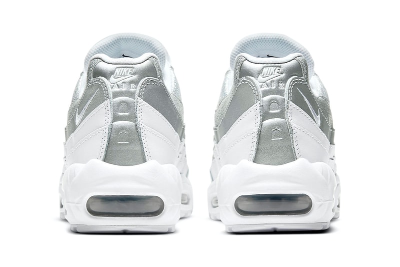 white and silver air max 95