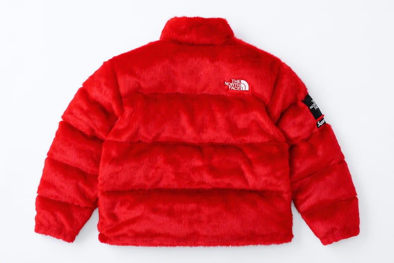 North face shop supreme red jacket