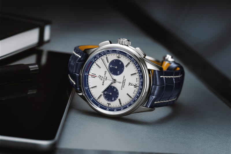 Breitling premier b01 blue sale