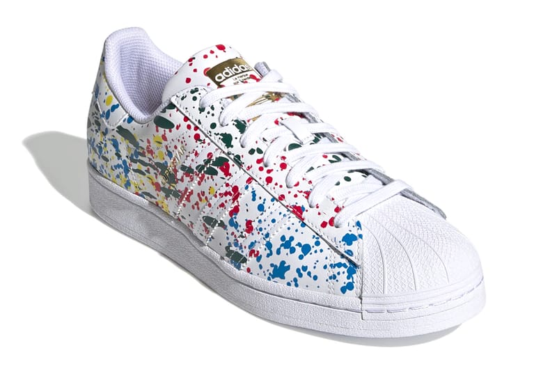 Adidas superstar rainbow paint clearance splatter