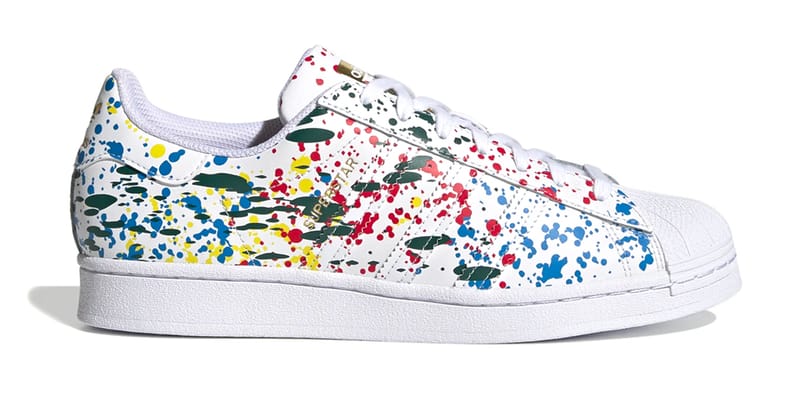 Originals superstar rainbow paint splatter white black fashion shoes best sale