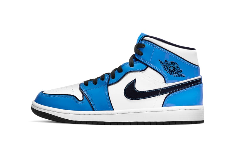 Blue patent store leather jordan 1