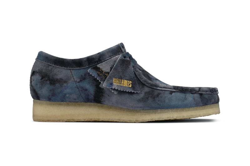 Blue suede clarks on sale wallabee