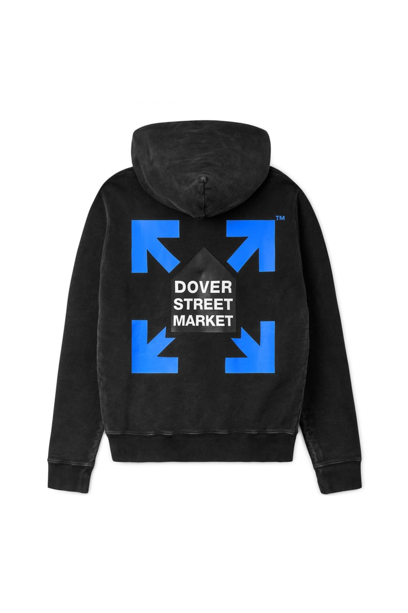Off white hoodie pink top and blue