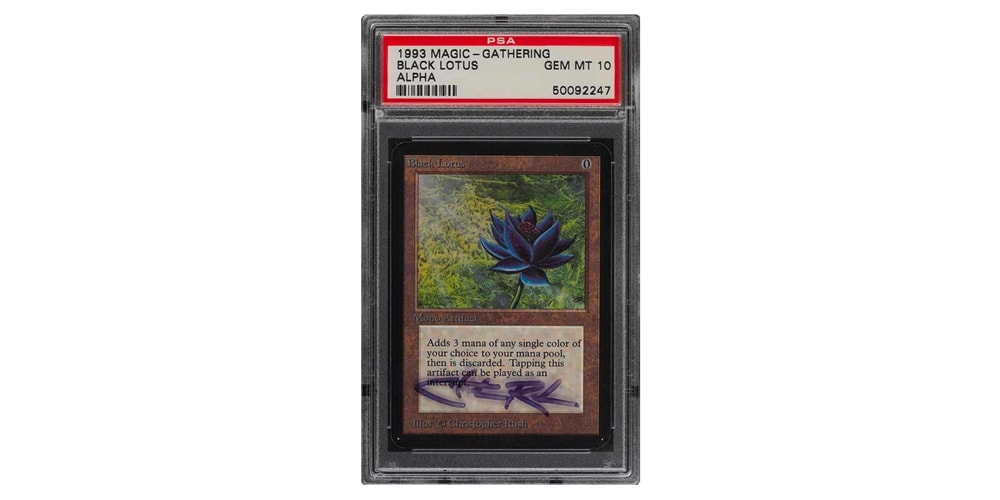 Карта PSA 10 Alpha Black Lotus с подписью Magic: The Gathering превысила отметку в 500 000 долларов США