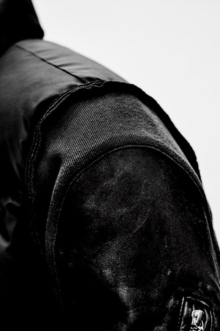 UNDERCOVER 30th Anniv. Leather Sleeve Down Jacket Details