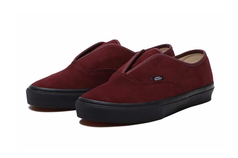 Burgundy vans slip hot sale ons