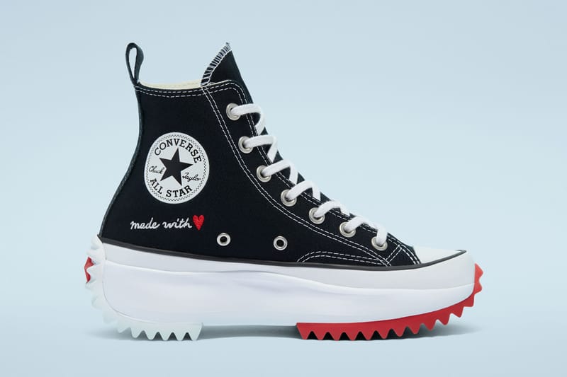 Black love hot sale heart converse