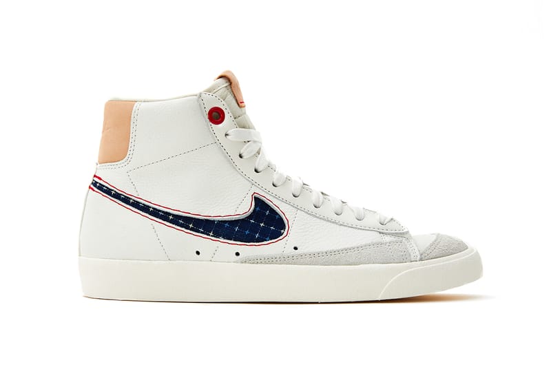 Denham Nike Blazer Mid 77 White Navy CU8054-100 Release | Hypebeast