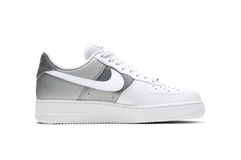 air force 1 sneaker low white metallic silver