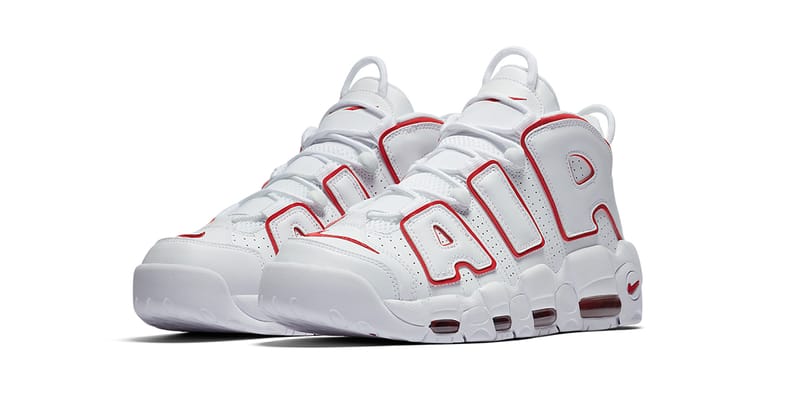 Nike red sale and white uptempo