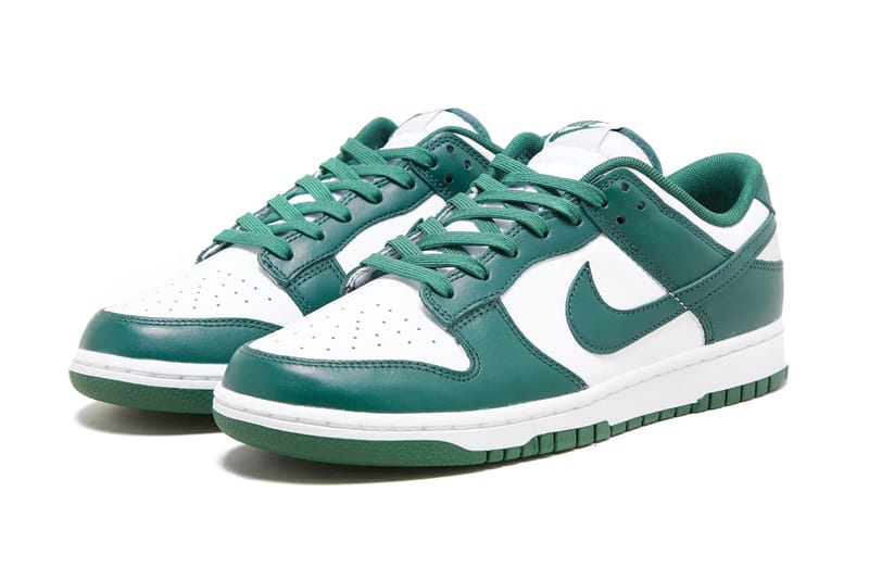 nike dunk green and white