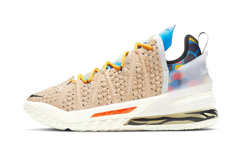 nike lebron 18 multi color/white