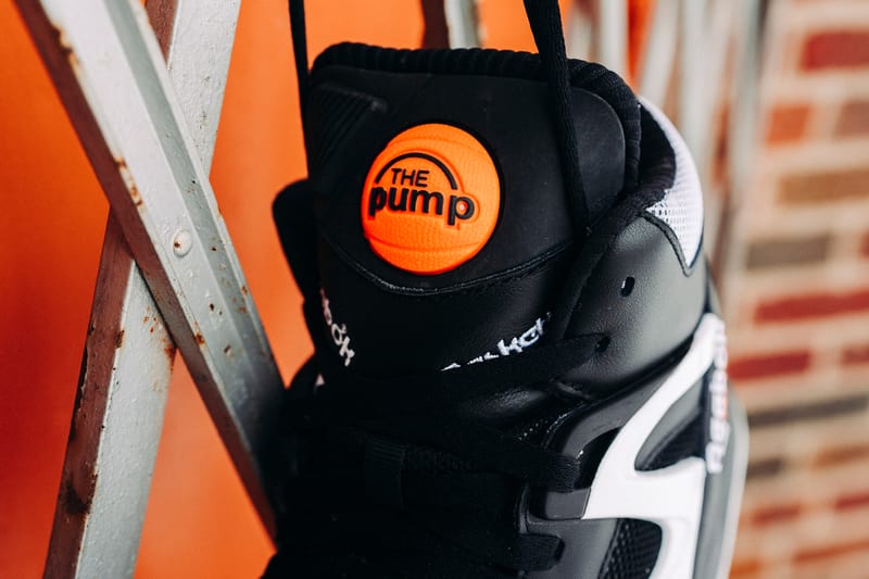 Orange 2024 reebok pumps