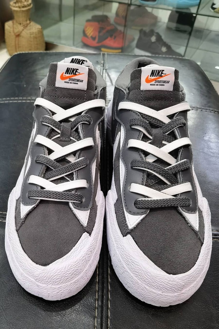 sacai x Nike Blazer Low Gray/White Photos & Info | Hypebeast