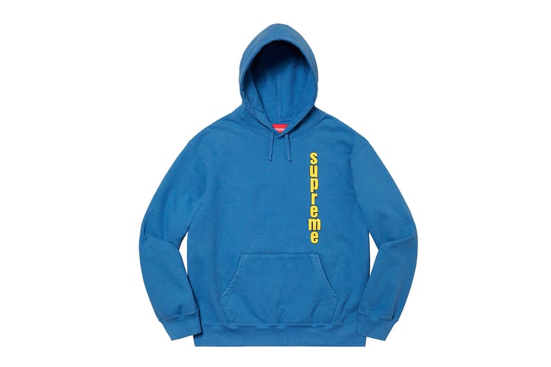 Supreme yellow shop and blue hoodie