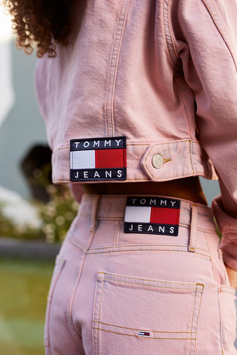 Pink tommy hilfiger hot sale denim jacket