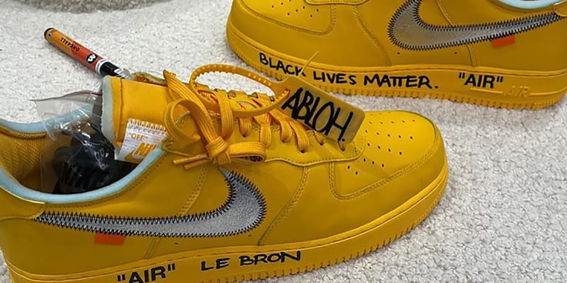 LeBron James Off White Nike Air Force 1 Yellow Hypebeast