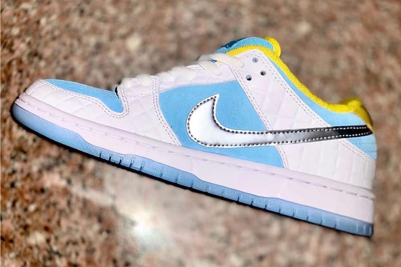 Blue yellow 2025 and white nikes