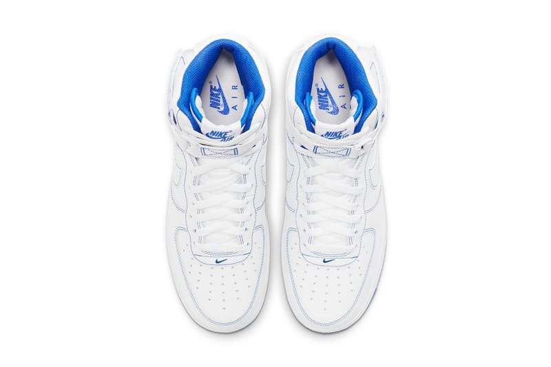 Nike air force hot sale 1 mid blue white