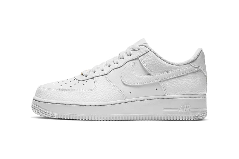 Nike Air Force 1 Low All White Pebbled Leather 