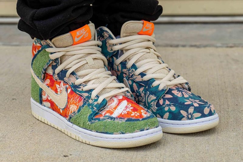 nike sb dunk high floral