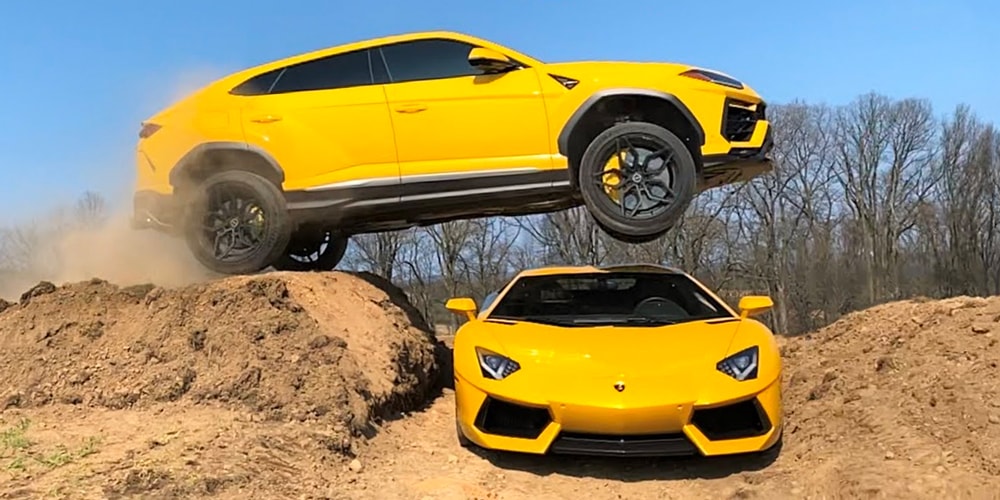 Посмотрите, как YouTuber перепрыгнул свой Lamborghini Urus через Aventador своей жены