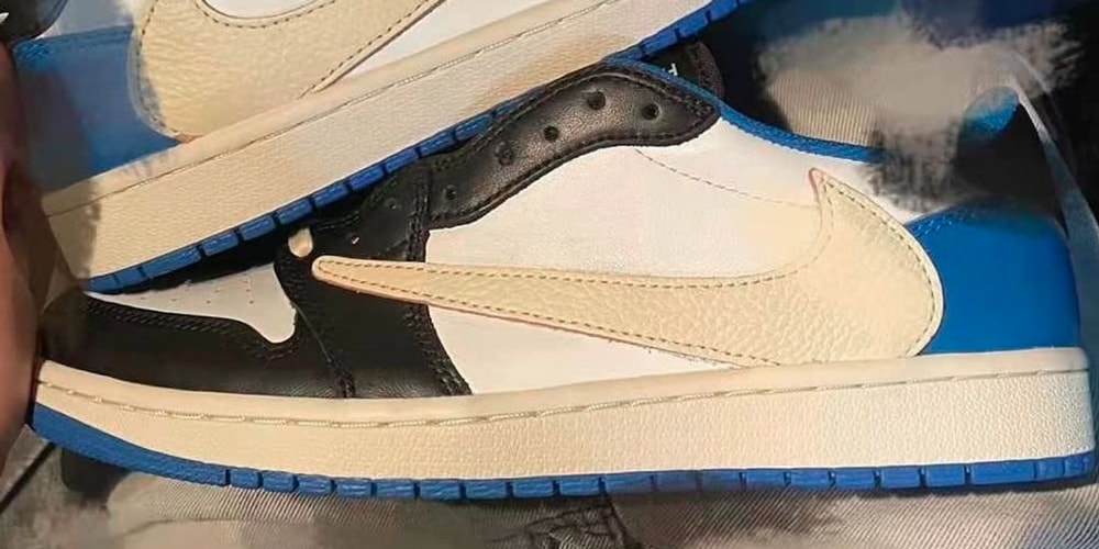 Еще один взгляд на фрагмент Travis Scott x x Air Jordan 1 Low OG «Military Blue»