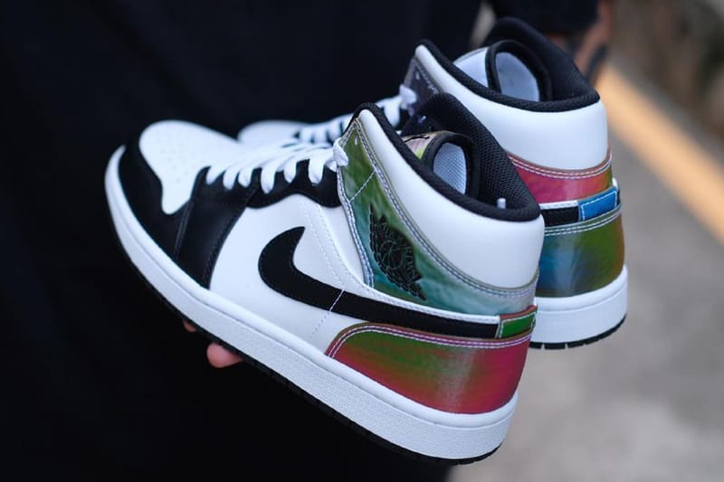 Air jordan 1 discount mid black multicolor reflective