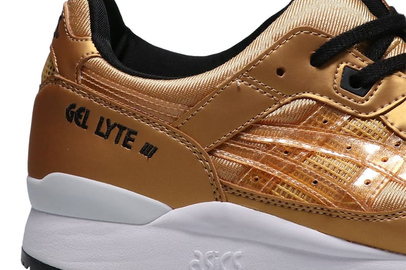 Asics gel online lyte metallic gold