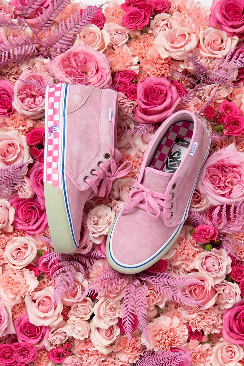 Vans with pink clearance roses