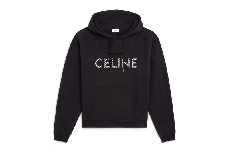 【CELINE】ロゴ モノクロームウール フード 新品同様】CELINE PARIS セリーヌ パリ パーカー ニット ロゴ