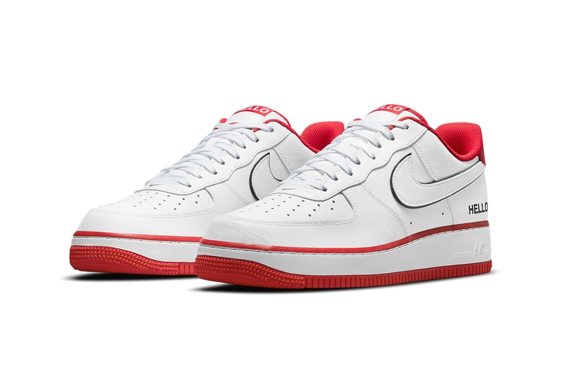 Nike Air Force 1 Hello White University Red CZ0327-100 | Hypebeast