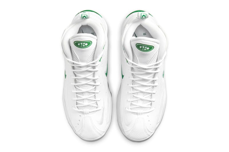 Nike uptempo outlet white and green