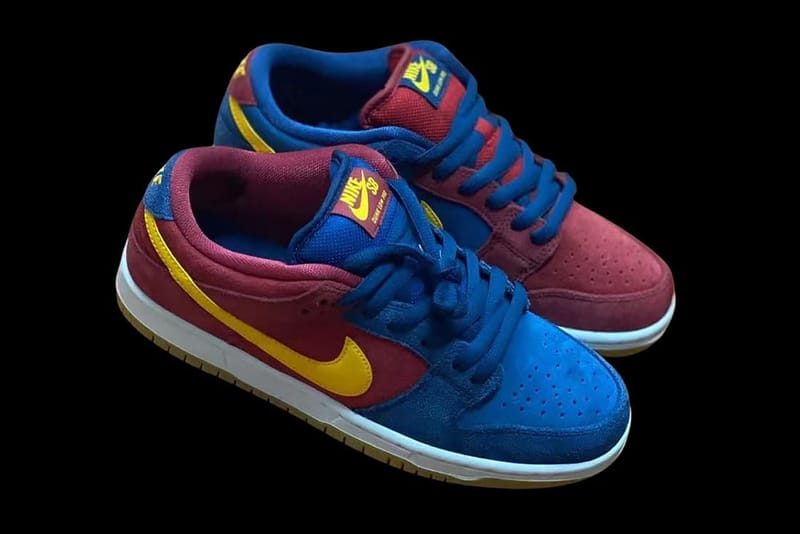 Red yellow and store blue nikes