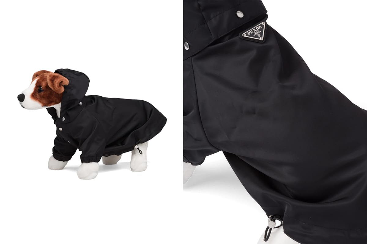 Prada Nylon Dog Raincoat With Hood in Black Release | HYPEBEAST