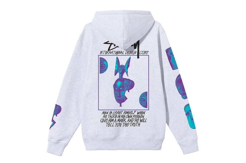 Stussy global design hoodie hot sale