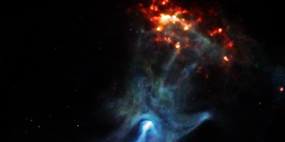 Рентгеновская обсерватория НАСА «Чандра» сделала снимок космической руки, тянущейся в огненную дыру