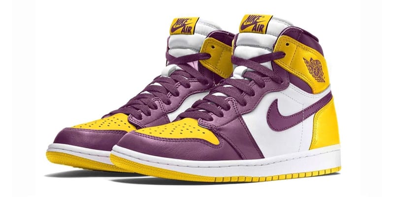 Jordan 1 yellow and purple best sale