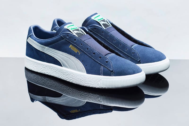 Puma suede best sale navy white