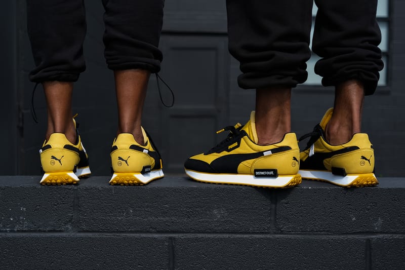 Puma shoes cheap black and yellow