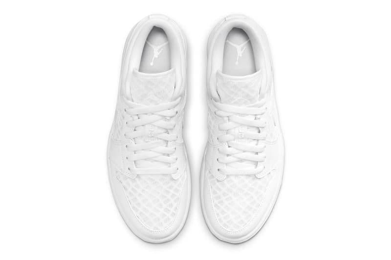 AllWhite Air Jordan 1 Low Mesh Leather Release HYPEBEAST