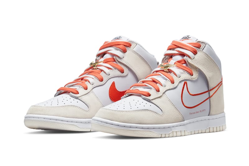 Nike dunk high orange on sale white